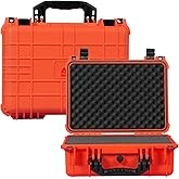 Jack Boss 16x 12.8x 6.8 Inch Hard Case, Portable Weather Waterproof Protective Camera Case with Customizable Foam, Fit Use of Drones, Camera, Equipments, Orange
