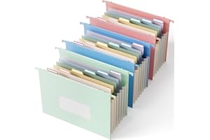 Wheat Straw Expanding Hanging File Folders, File Organizer, 1.2" Accordion Pockets, Large Capacity, Letter Size for Filing Ca