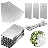 MorningRo 100 Pcs Aluminum Plant Labels Bulk 3.74 x 1.57 Inch Large Metal Plant Tags Double Sided Written Tree Tags Labels Markers with 100 Metal Wires for Outdoor Garden Identification and Greenhouse
