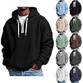 Sweatshirts for Men Quarter-Zip Hoodie Pullover Waffle Knit Long Sleeve Sweatshirt Casual Clothing with Pockets