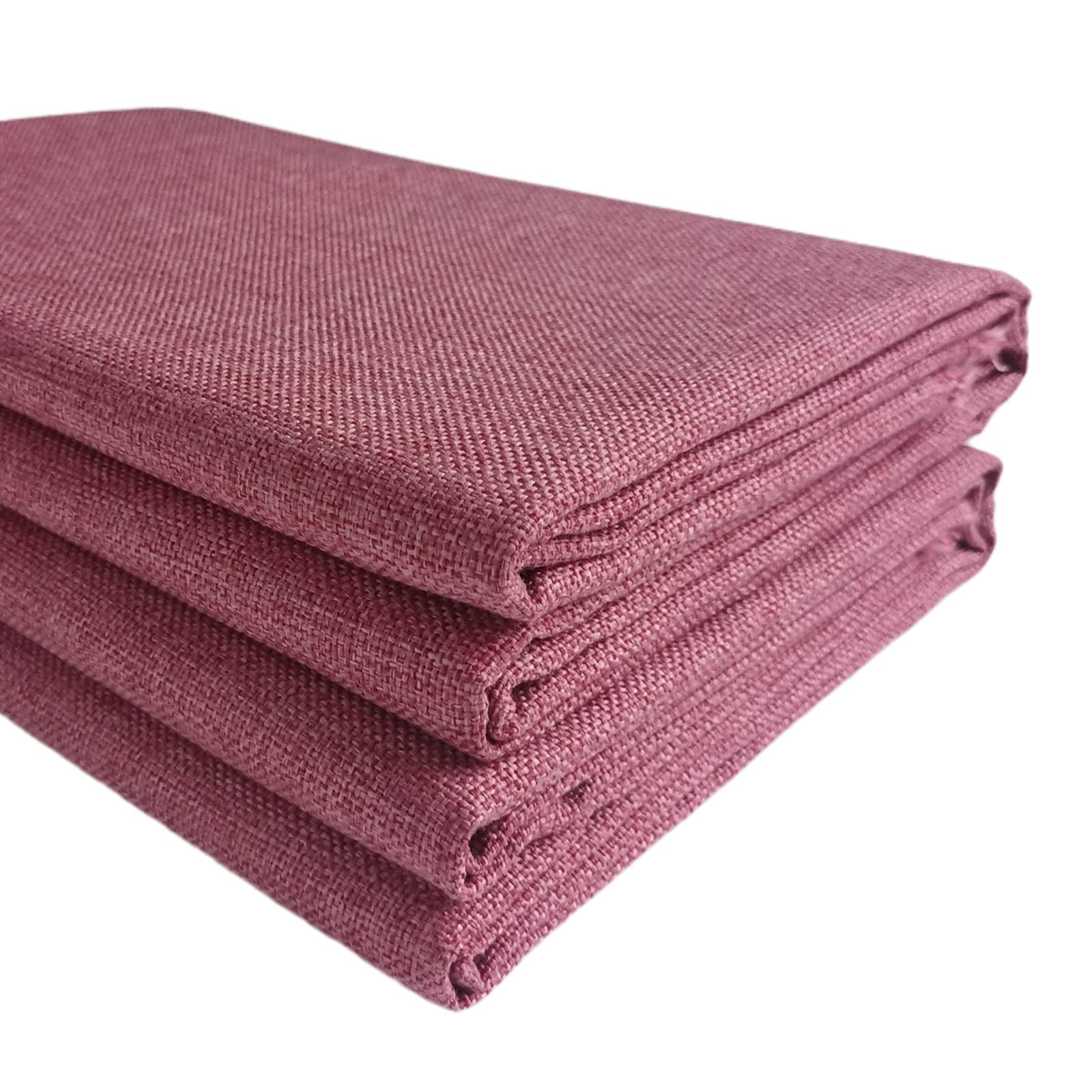 TinaKim Upholstery Fabric, Faux Linen Material, for Seat Sofa Chair Cover Repair (Rose 6, 10 Yard)