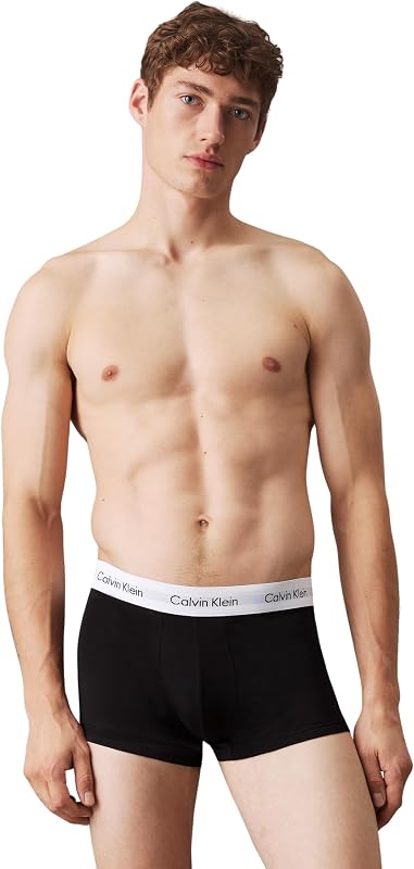 Herren Boxershorts, Hüft-Shorts, hochwertige Baumwoll-Unterhosen für Männer, mit Stretch-Anteil, elastischer Bund, 3er Pack, Schwarz (Black 001), M