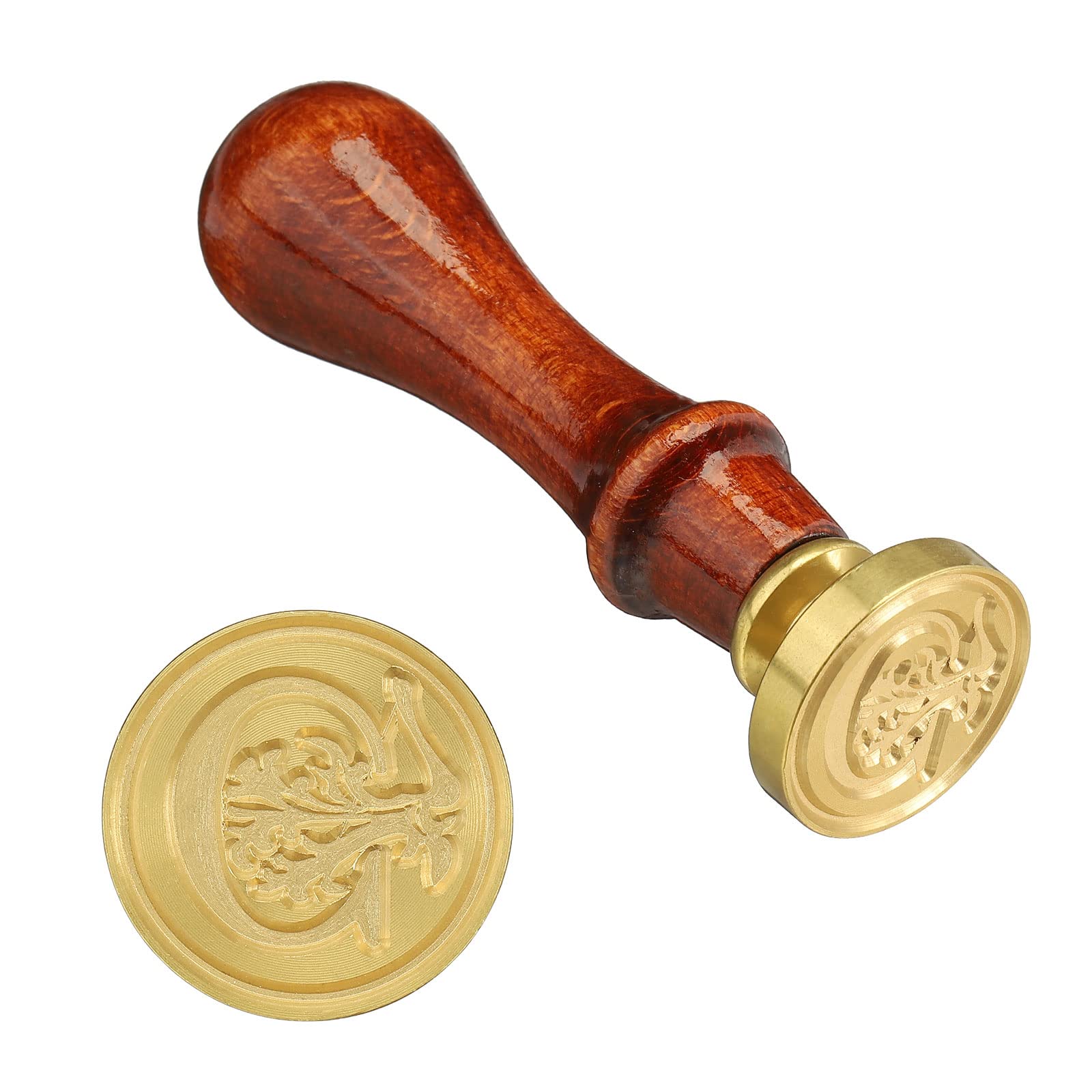 PATIKIL Letter Wax Seal Stamp, Alphabet C Wooden Handle 25mm Removable Retro Brass Head Classic Sealing Stamp for Envelope Invitation Card Wedding Gift Decoration