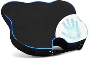 DREAMER CAR Wedge Seat Cushion to Maintain Natural Angle of Knees & Improve Posture - Soft Memory Foam Seat Cushion Unleash Supreme Comfort in Office, Home, and Car Seating (Velvet Cover,Black)