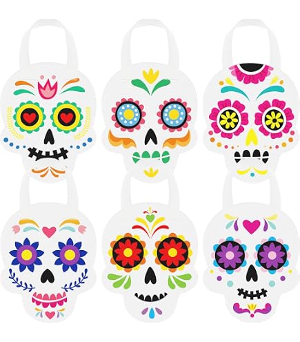 Party Gift Bags 100 Pcs Dia De Los Muertos Goodie Bags - Day Of The ...