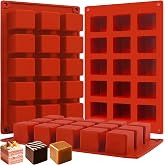 Wilewir 3Pcs Square Cube Cake Silicone Mold, 1.4" x 1.4" x 1.4" 3D Square Silicone Chocolate Molds for Baking, 45-Cavity Cube Jello Silicone Mold for Truffle Chocolate, Mini Brownie, Ice Cube