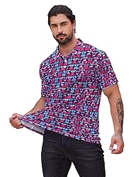 Xdceu Golf Polos for Men - Funny Golf Shirts Print