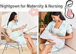 Ekouaer Nightgowns for Women Button Down Sleepshirt