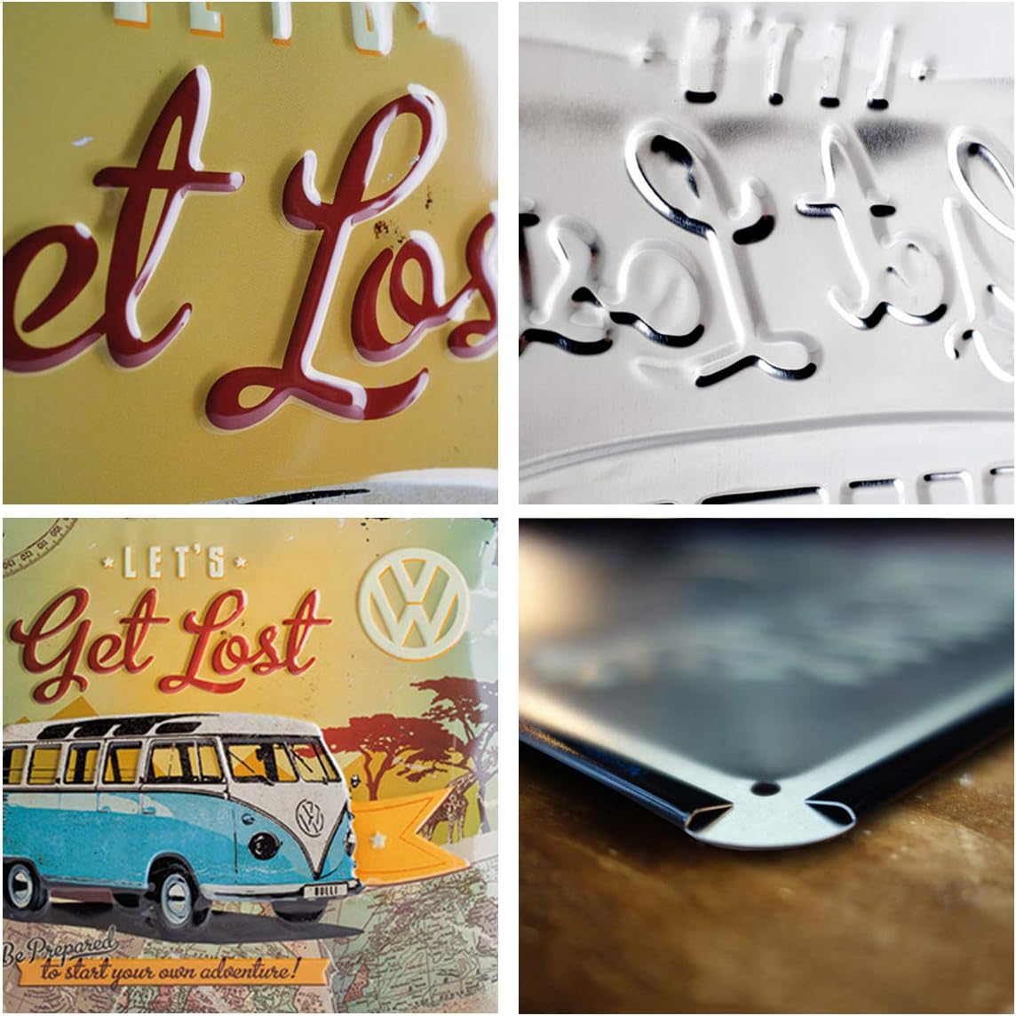 Nostalgic-Art Retro Tin Sign - Volkswagen Bulli T1 - Let's Get Lost - VW Bus gift idea, Metal Plaque, 30 x 40 cm - Image 5