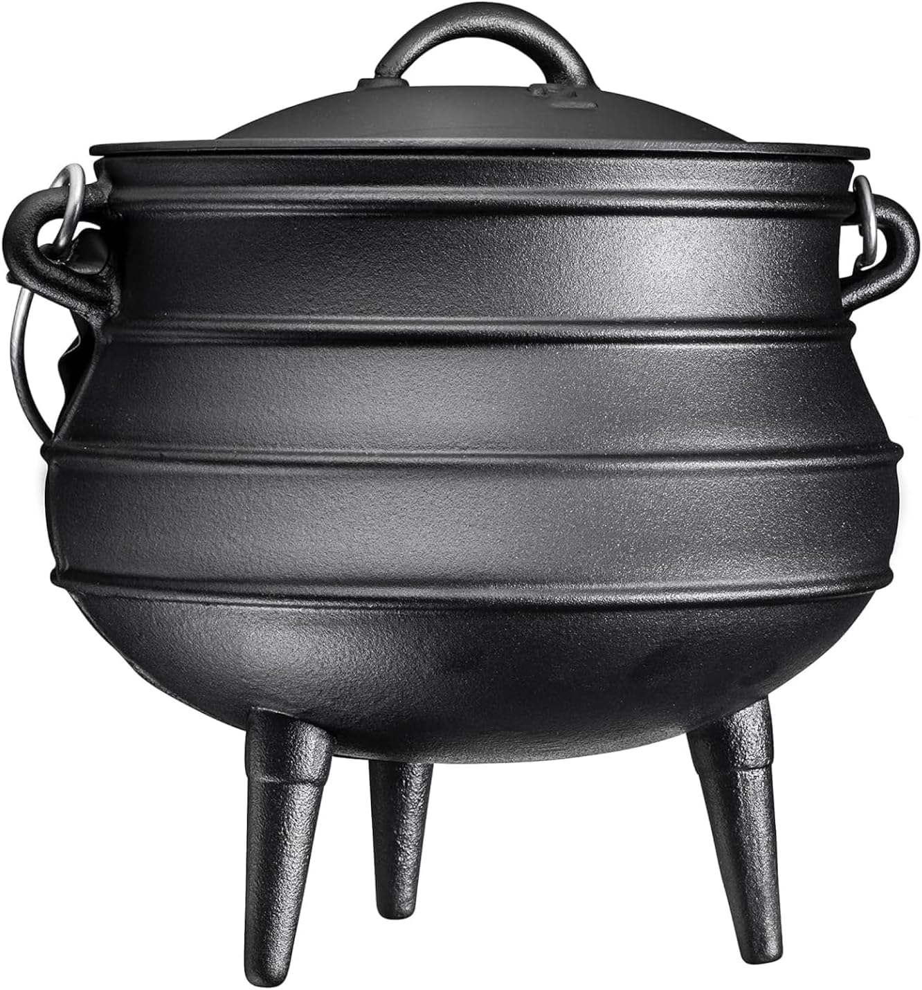 Photo 1 of *Water damaged box* Bruntmor 8-Quart Pre-Seasoned Cast Iron Cauldron - African Potjie Pot with Lid - 3-Legged Pot for Even Heat Distribution - Outdoor Cast Iron Dutch Oven Cookware for Campfire Cooking and Boiling