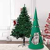 Christmas Cat House - Cute Cave Bed, Soft Teepee, Warm Winter Semi-Enclosed Shelter For Puppy & Kitten