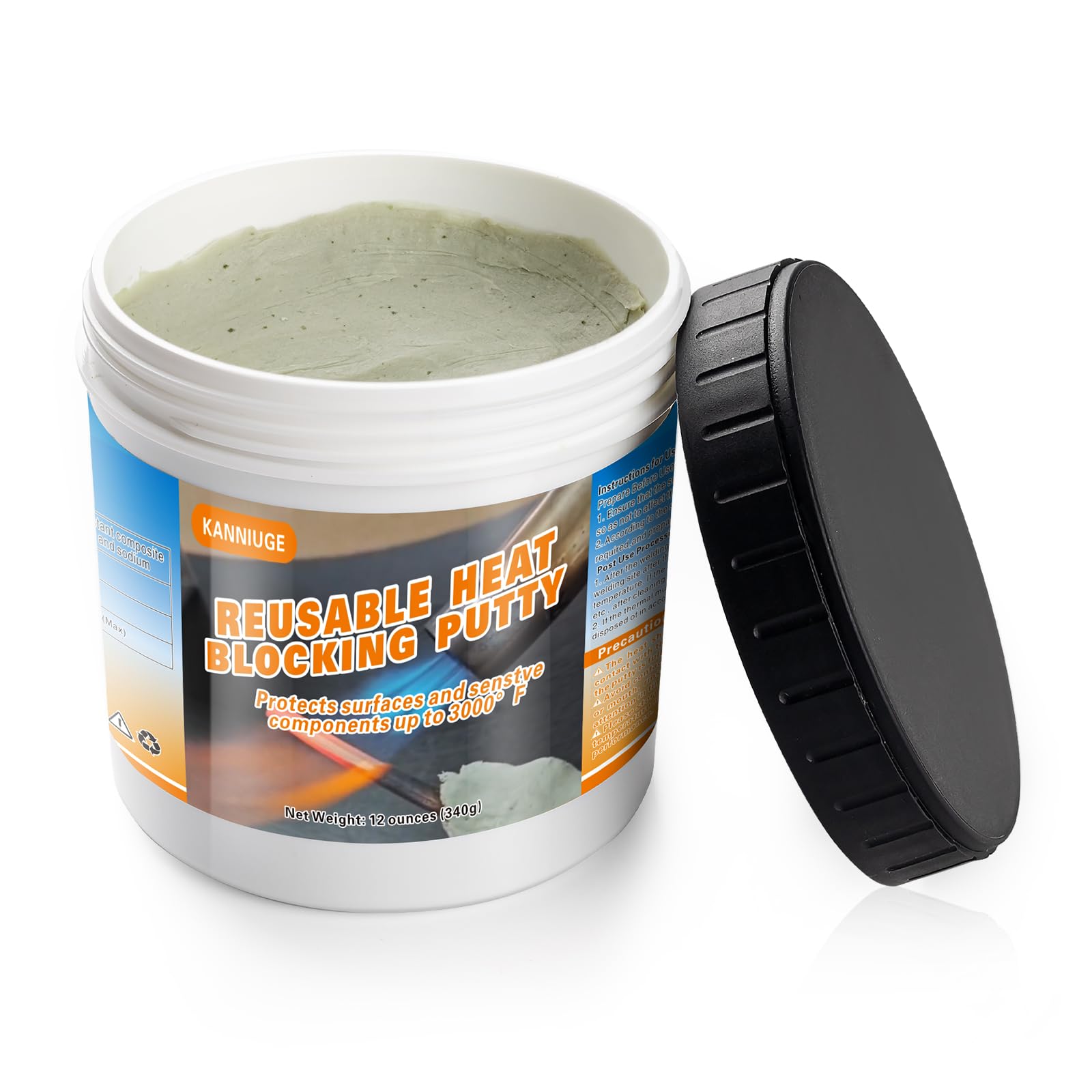Photo 1 of 12 oz Reusable Heat Blocking Putty, Solder Heat Insulation Clay, Thermal Absorbing Putty, Heat Barrier for Industrial Welding, HVAC & Plumbing, Welder Plumber Brazing, Car Repair and DIY
