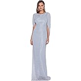 Betsy & Adam Womens Xscape Women's Scuba Crepe Halter Neck Ruffle Knee Length Dress