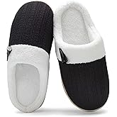 NineCiFun Women's Slippers Scuff Comfy Lightweight House Shoes Slip on Memory Foam Bedroom Slippers Indoor Outdoor Home Shoes with Soft Terry Lining