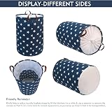 DOKEHOM 20-Inch Freestanding Collapsible Laundry Basket with Lid Blue Star Large view 6