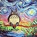 My Neighbor Totoro Inspired Poster Artwork Print - Starry Night Poster - van Gogh Never Met His Neighbor - Art by Aja 8x8, 10x10, 12x12, 20x20, 24x24 inch sizes