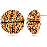 LILIE&WHITE Ball Earrings Basketball Football Baseball Softball Volleyball Tennis Rugby Earrings Sports Studs Earrings for Women Sports Team Fan Jewelry