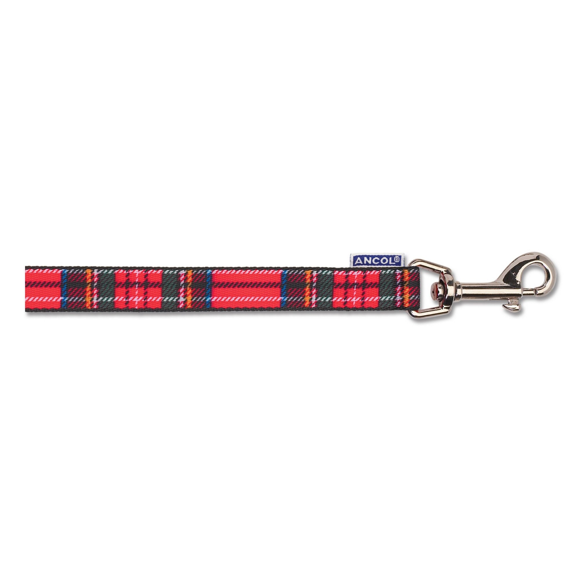 Ancol - Lead Tartan Red - 3/4x40