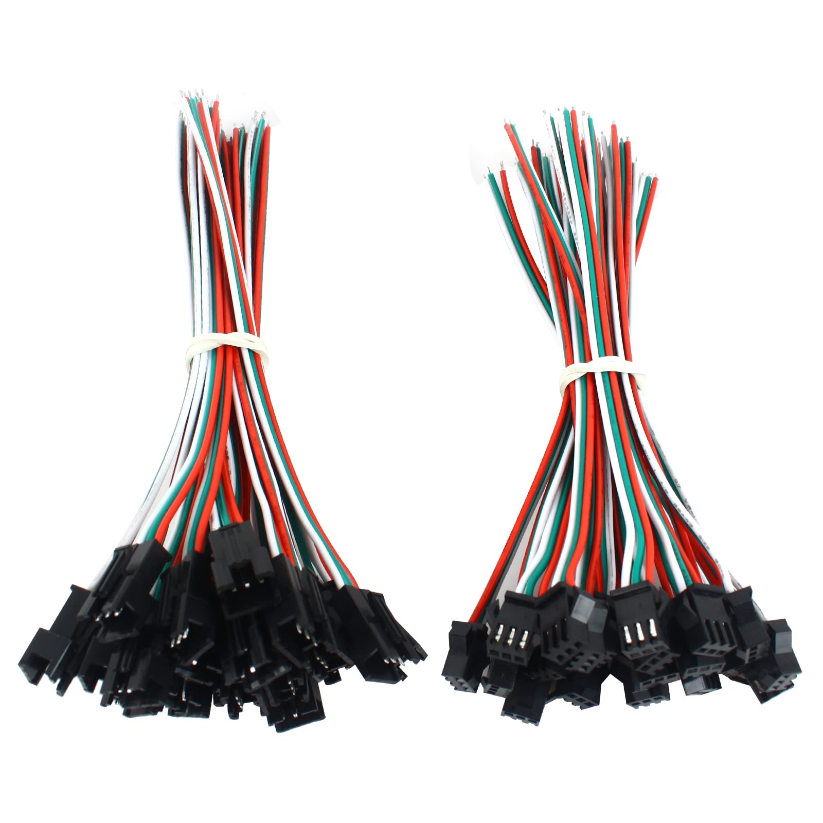 VIPMOON 20 Pairs JST SM 3 Pin Male to Female Plug EL Wire Cable Connector Adapter for WS2811 WS2812B SK6812 LED Strip Lights