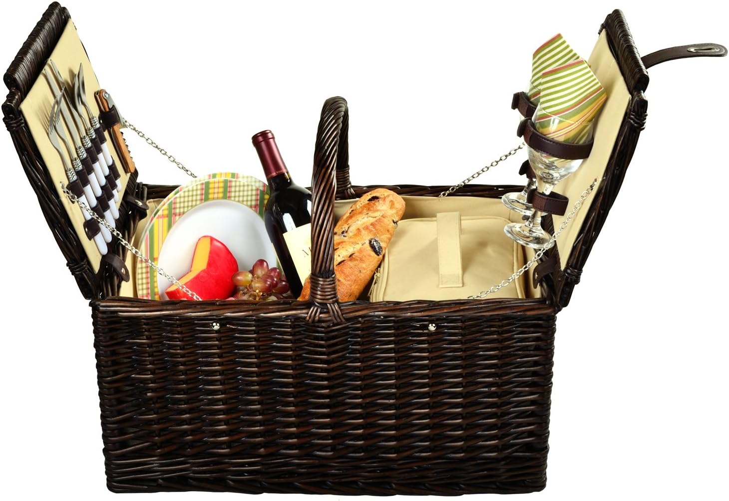Picnic at Ascot Surrey Willow Picnic Basket with Service