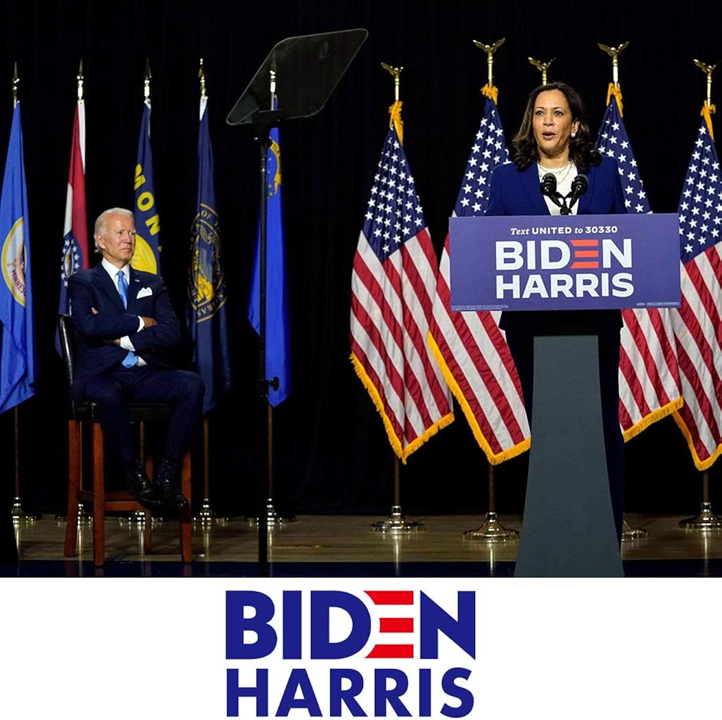 Joe Biden Harris 2020 Hat for 46th President Election Dimensional Embroidery Cotton Baseball Cap with American Flag: Clothing