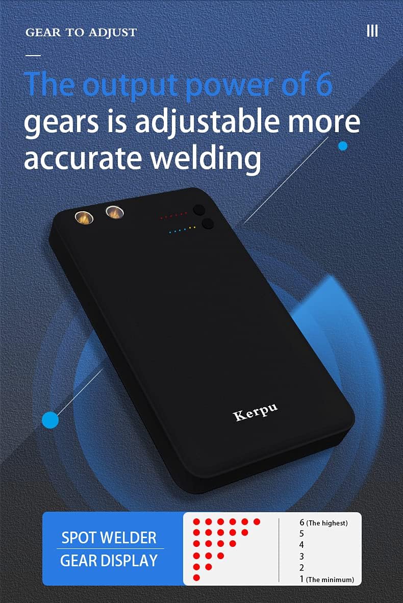 Mini Spot Welding Machine, Portable 6 Gears Adjustable 18650 Battery Spot Welder with USB-C Interface Quick-Release Pens - - 