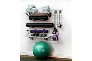 StoreWALL Deluxe Home Gym Fitness Slatwall Storage and Organization Kit (Graphite Steel)