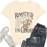 Christian Shirts for Women Kingdom Work Bible Verse T-Shirt Wildflower Print Graphic Tee Tops
