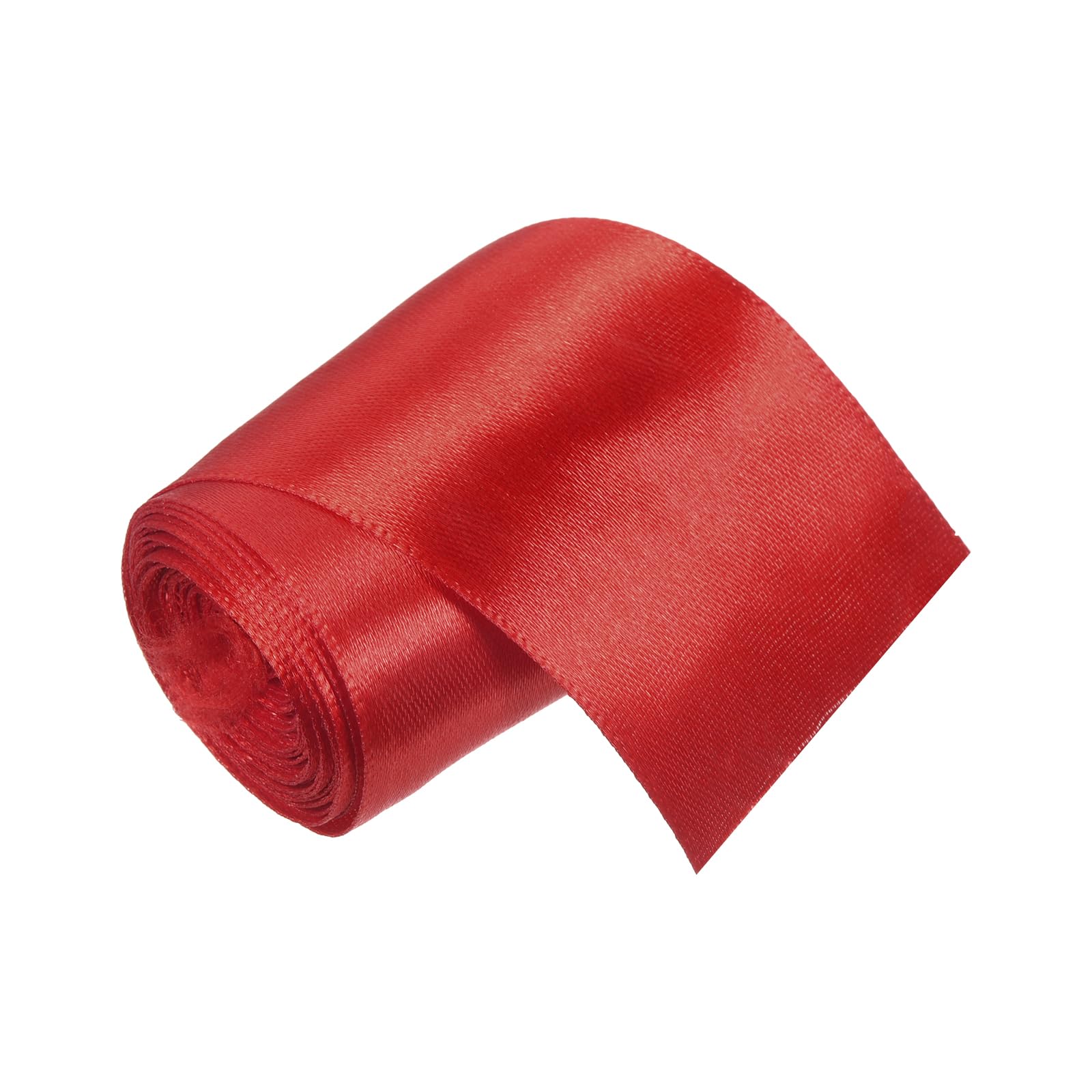 M METERXITY Finish Line Satin Ribbon - Durable Polyester Fabric Tape, Apply to Athletics Running Matches/Marathon Races (1.97", 16.4ft, Red) โ image 1