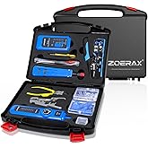 Professional Network Tool Kit, ZOERAX 14 in 1 - RJ45 Crimp Tool, Cat6 Pass Through Connectors and Boots, Cable Tester, Wire Stripper, Ethernet Punch Down Tool