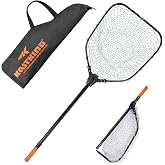 KastKing Brutus Fishing Landing Net with Extendable Handle | UP to 31in/45in/75in, Silicone &amp; PVC Mesh, Lightweight Aluminum Frame, Non-Slip EVA Handle, Holds up to 44lbs