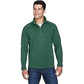 Devon & Jones Adult Bristol Sweater Fleece Quarter-Zip L FOREST HEATHER