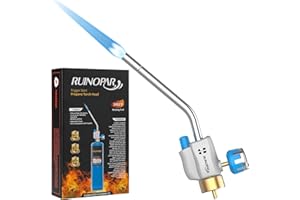 RUINOPAR Propane Torch Head with Igniter,Trigger Start Propane Gas Torch with Self Ignition & Adjustable Knob,Blow Torch Head with Extend 1.5" Burning Tube for Soldering,Brazing,Welding,Cooking