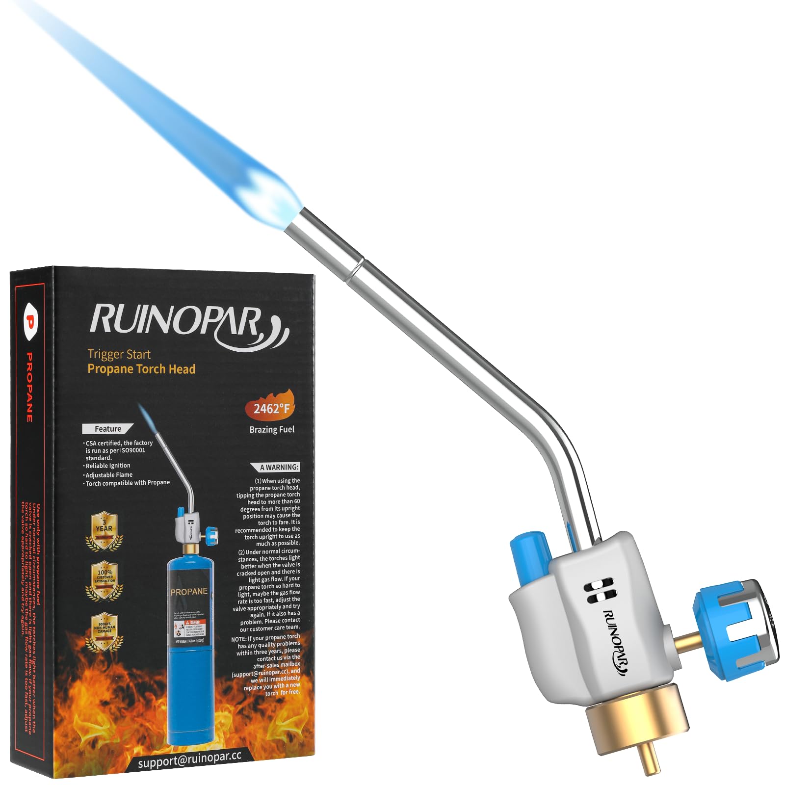 Photo 1 of Propane Torch Head,High Intensity Torch Head,Trigger Start Propane Gas Torch with Self Ignition & Adjustable Knob,Blow Torch Head for Soldering,Brazing,Welding,Cooking