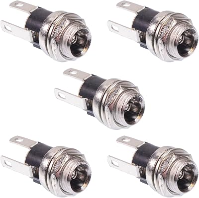 Switch Electronics 2.5mm x 5.5mm DC Female Socket Panel Mount Jack Plug 5pc