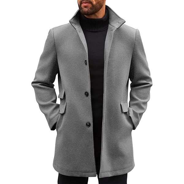 Wool Blend Mens Overcoat Amazon Winter Wool Trench Coat Men Long
