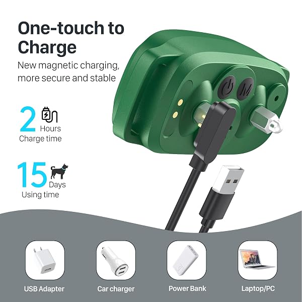 FAFAFROG DOG BARK COLLAR, RECHARGEABLE SMART COLLAR, ANTI BARKING TRAINING COLLAR WITH 5 ADJUSTABLE SENSITIVITY BEEP VIBRATION, BARK COLLAR FOR LARGE MEDIUM SMALL DOGS (GREEN)