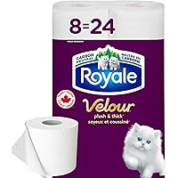 Royale Velour Toilet Paper, 8 Equal 24 Rolls, 213 Bathroom Tissues per roll