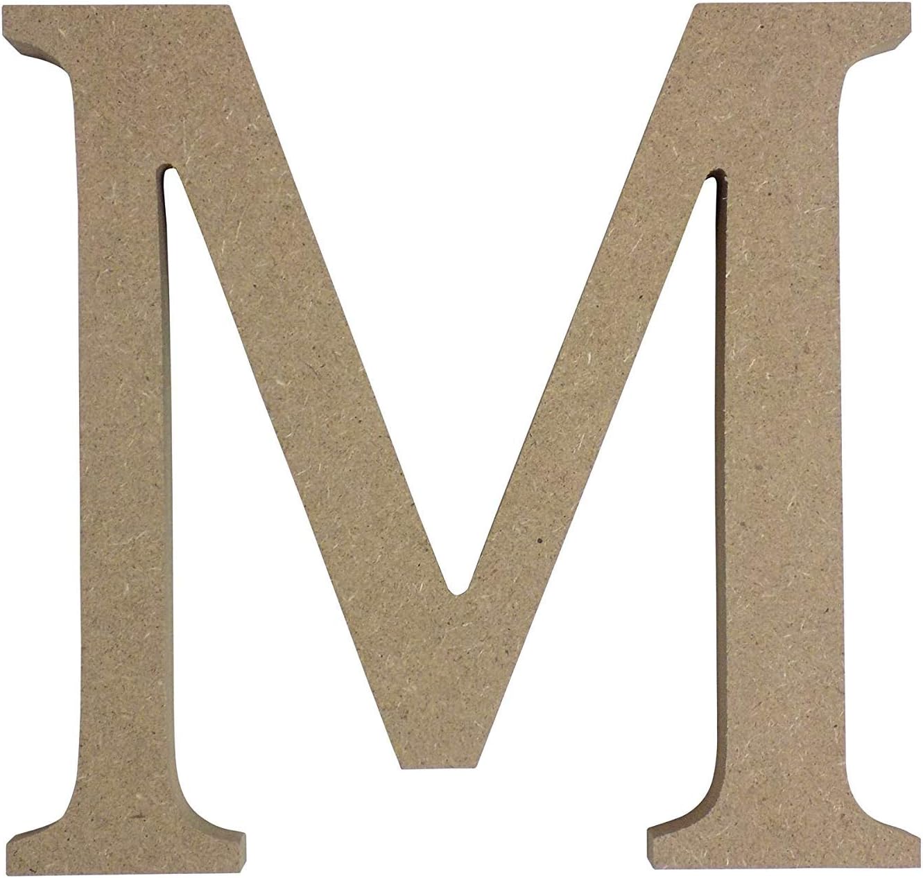 Beige Free Standing Letter M Upper Case Wooden MDF H13cm x W13.5cm x D2cm