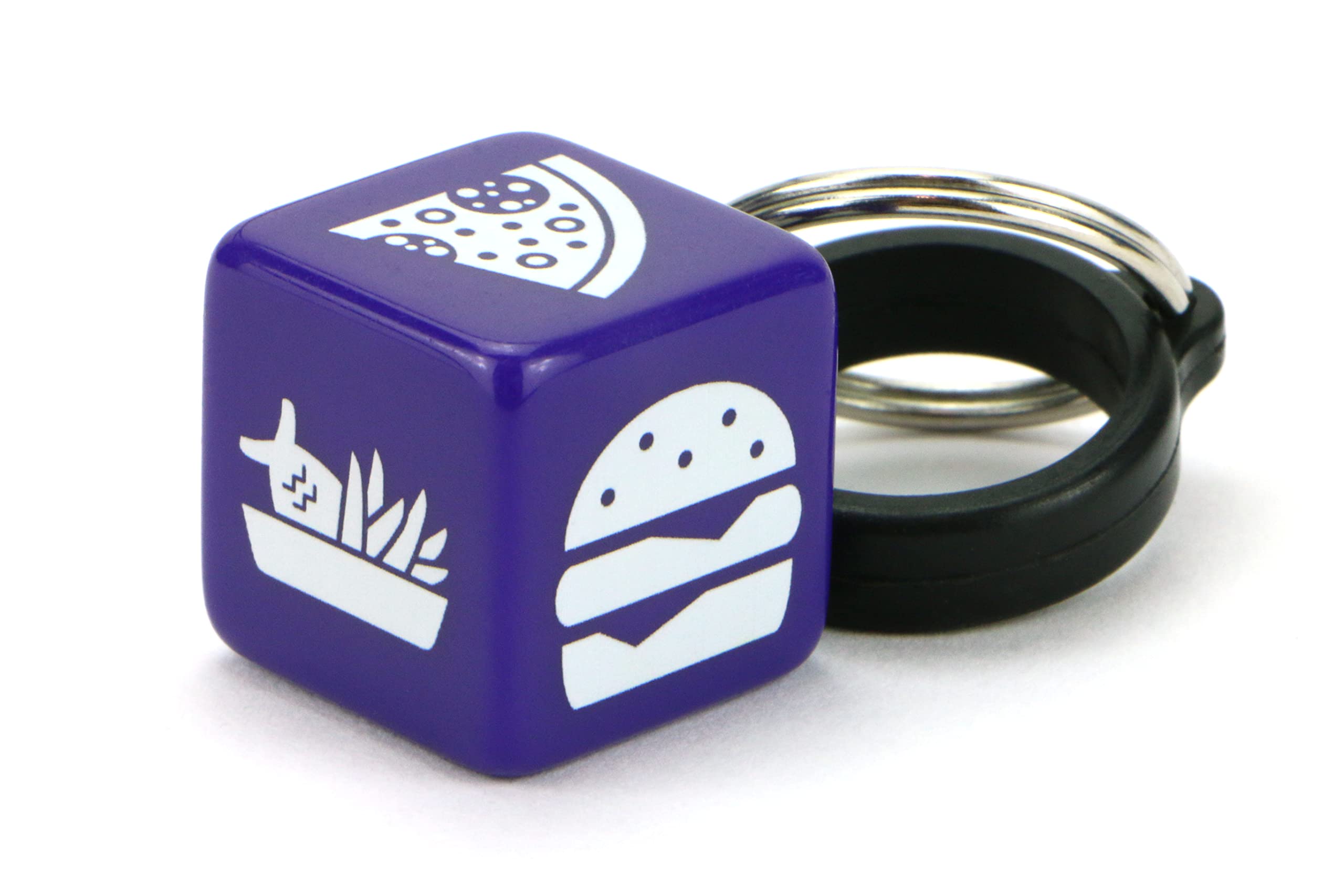 Takeaway Dice – Six-sided Decision Dice with Keyring Holder. For Movie Night, Party, Meal Ideas, Dinner with Family and Friends.