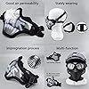 Yzpacc Airsoft Halfgezichtsmasker en patchhoed, set stalen gaasmasker met oorbescherming en honkbalpet, tactisch beschermend masker voor CS-spel, BB Gun Paintball Jacht Schieten