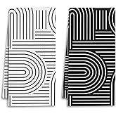 IRTAGANNY Abstract Boho Black and White Kitchen Towels, Minimalist Contemporary Dish Tea Towels for Kitchen Decor, Mid Century Modern Decorative Hand Towel for Bathroom, 16x24 Inches Set of 2