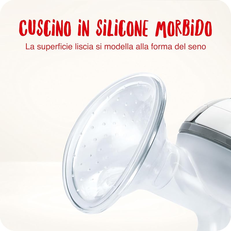 tiralatte manuale | Cuscinetto in morbido silicone | Leva ergonomica | Con biberon Perfect Match | 150 ml