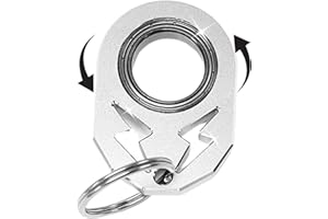 YIPUKIYI Keychain Spinner Fidget Ring Metal Key Chain Spinner Fidget Ring Type Toy for Man Women and Kids (Silver)
