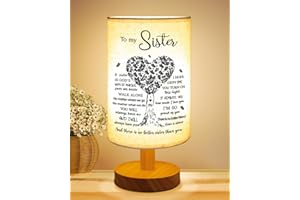 GORGIFTY Sisters Gifts from Sister, to Sister Fabric Table Lamp, Sister Valentines Day Birthday Gifts for Sister, Bedside Table Lamp Gifts for Sisters from Sisters Adult