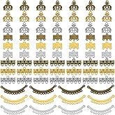 PH PandaHall 120pcs 12 Styles Slide Lock Clasp 3 Colors Tibetan Style Alloy Chandelier Components Links Charm Links Layered Spacer Clasp for Multilayer Necklace Bracelet Earring Making
