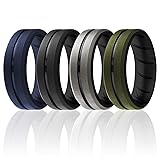 ROQ Silicone Rubber Wedding Ring for Men, Comfort