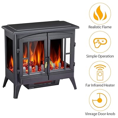 Buy Antratic Star Infrared Electric Fireplace Stove Freestanding 10001500w Portable Indoor Electric Fireplace Heater With Realistic 3d Flamesblack Online In Uae B07z7stnnp