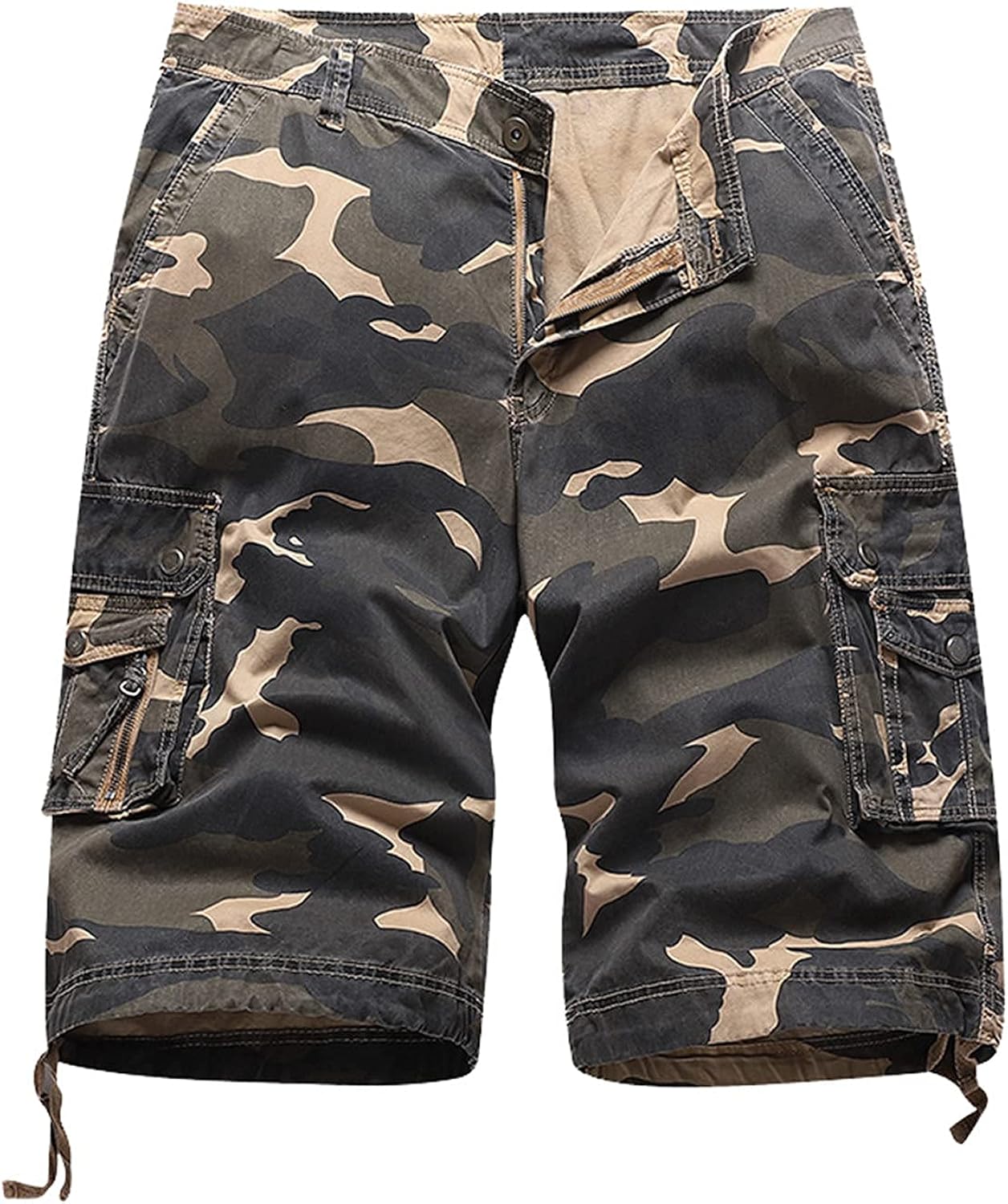 WJSU Herren Cargo Shorts Camouflage Bermuda Kurze Hosen Outdoor Taschen