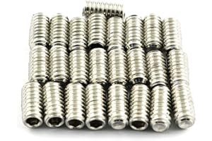 PRO BAMBOO KITCHEN RuiLing 25PCS 1/4-20x1/2" Hexagon Hex Socket Set Screws 304 Stainless Steel Full Thread Cup Point Grub Screws